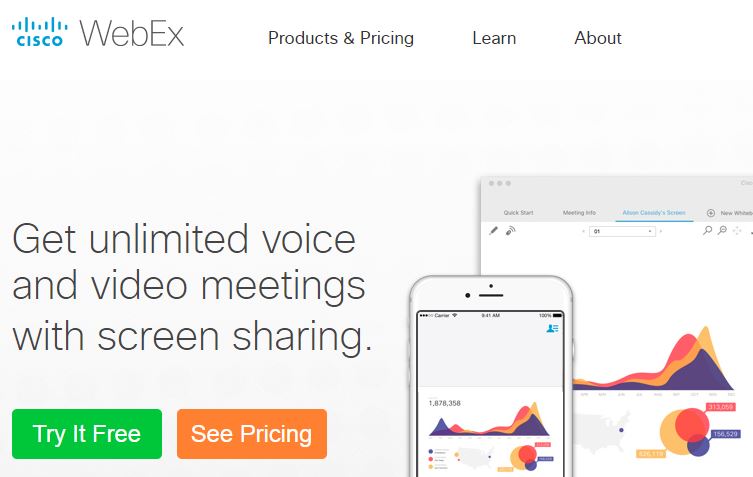Cisco WebEx Meeting Center’s conferencing tools 