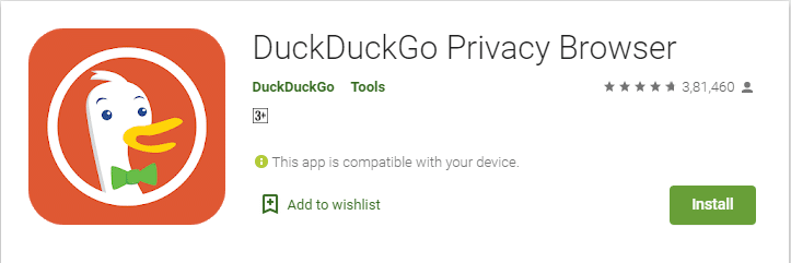 DuckDuck go browser