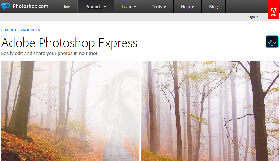 Adobe Photoshop Express - Best Free Photoshop Alternatives