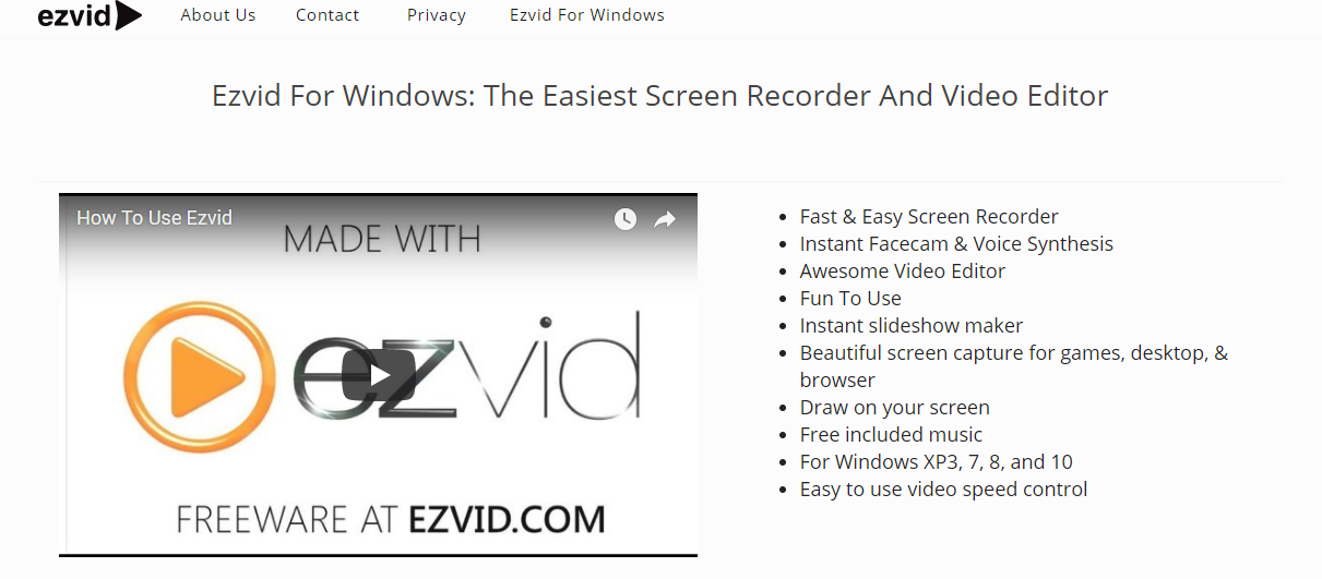 EzVid Screen Recording Software
