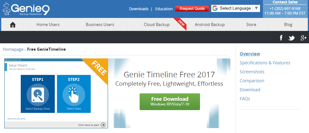 Genie Timeline Free - Best Backup Software