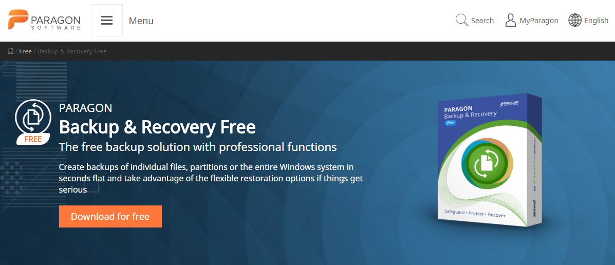 paragon free backup software