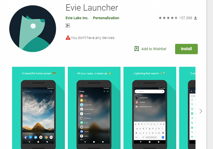 Evie launcher