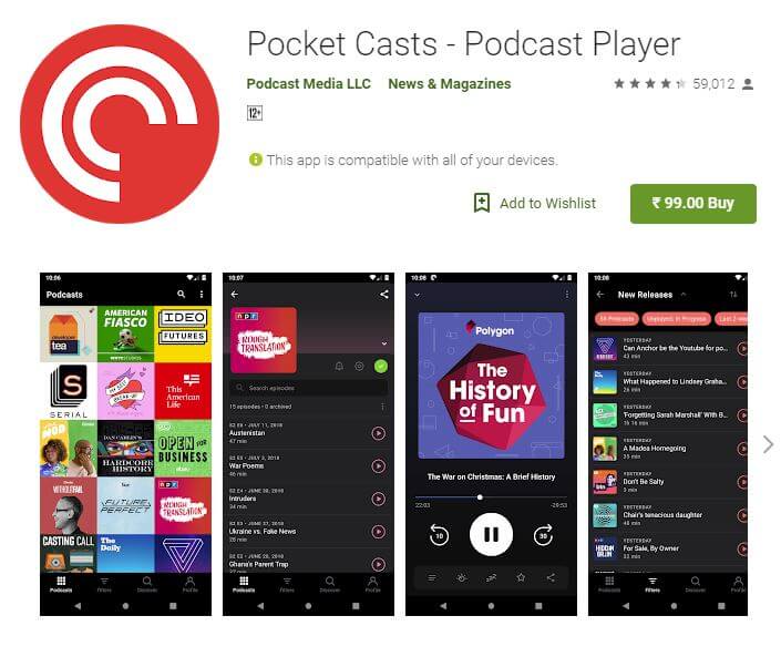 pocket casts app keeps stopping