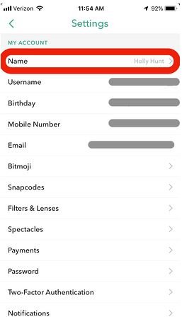 snapchat name