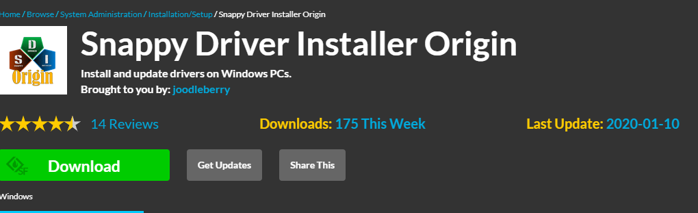 Snappy Driver Installer Origin