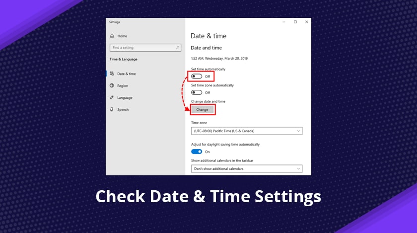 Check Date & Time Settings