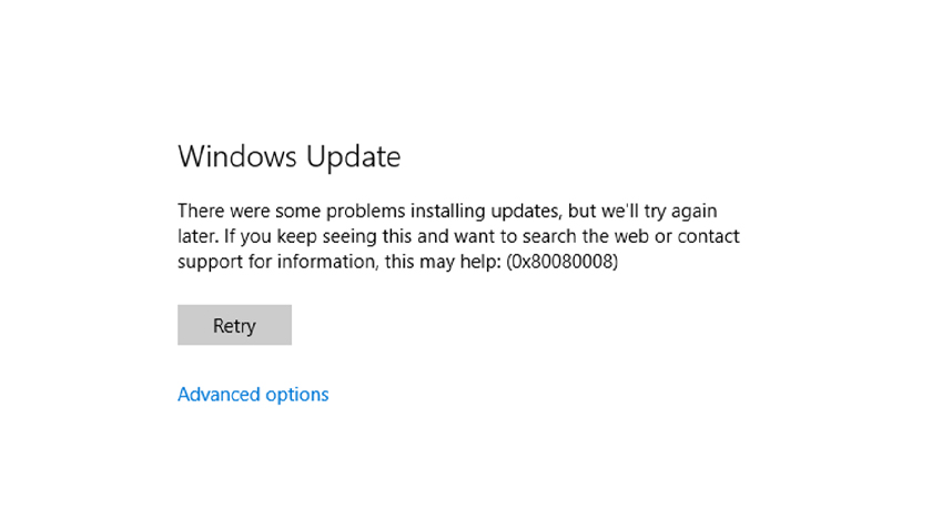 Feature update to windows 10, version 1903 - error 0x80080008