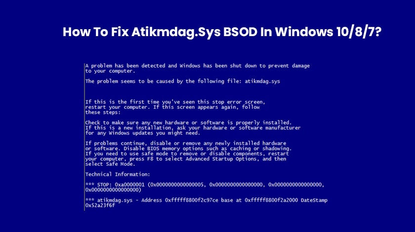 How To Fix Atikmdag.Sys BSOD In Windows