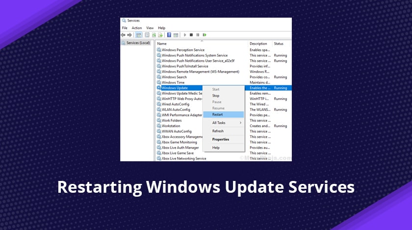 Restarting Windows Update Services