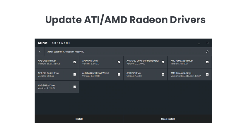 Update ATIAMD Radeon Drivers