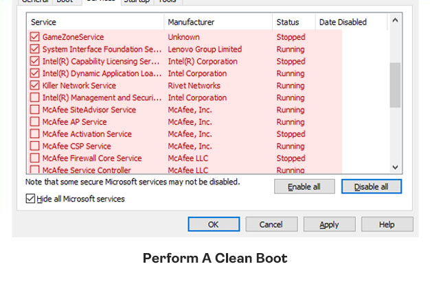 Perform A Clean Boot