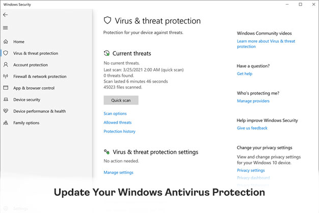 Update Your Windows Antivirus Protection