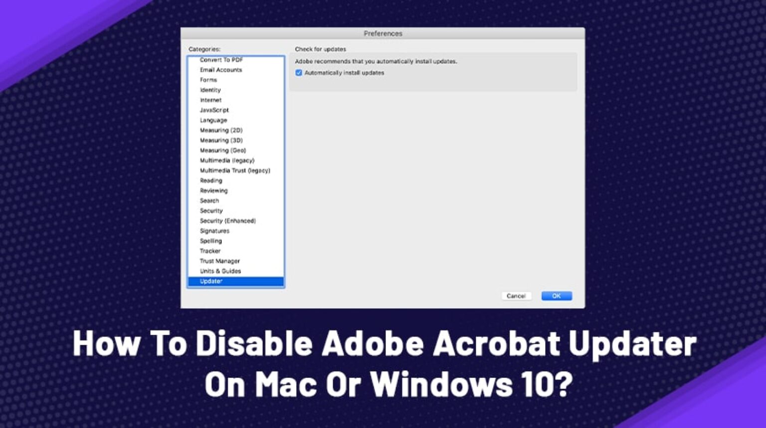disable adobe updater