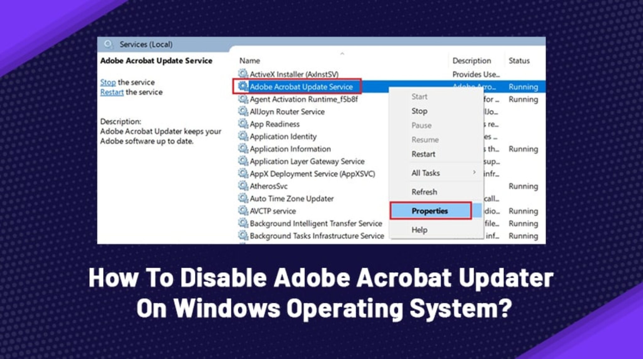 Adobe update service что это. TERMSERVICE как отключить. Read enable