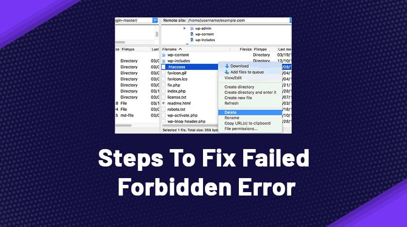 Steps To Fix Failed Forbidden Error