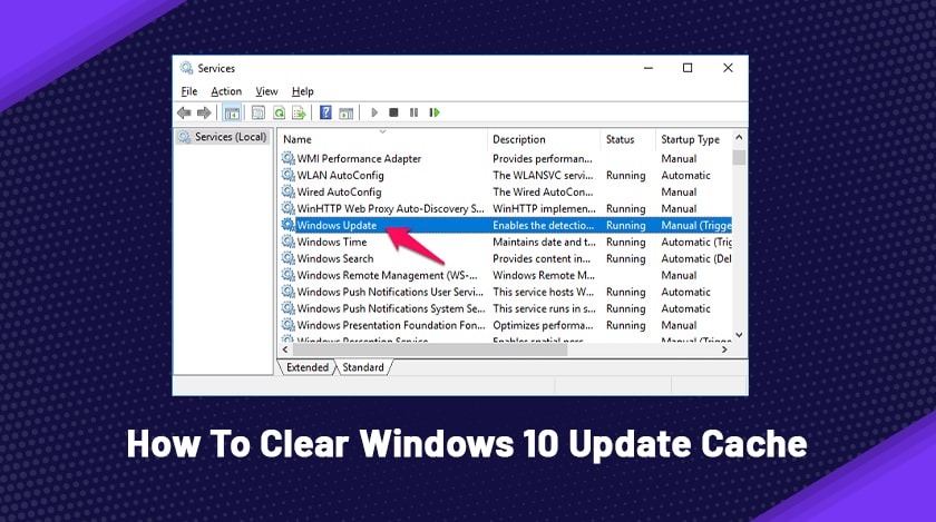 how to clear windows 10 update cache