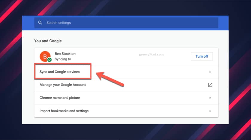 Chrome Sync A Google Account And Save Search History