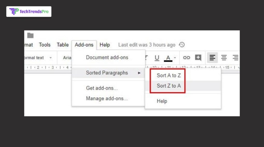 How To Use Sorted Paragraphs Alphabetize Google doc