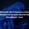 microsoft .net framework 4.8 for windows 10 version 1803 for x64 (kb4486153) - error 0x80080008