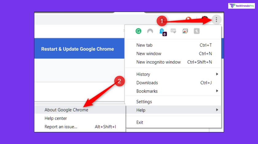 Restart & Update Google Chrome