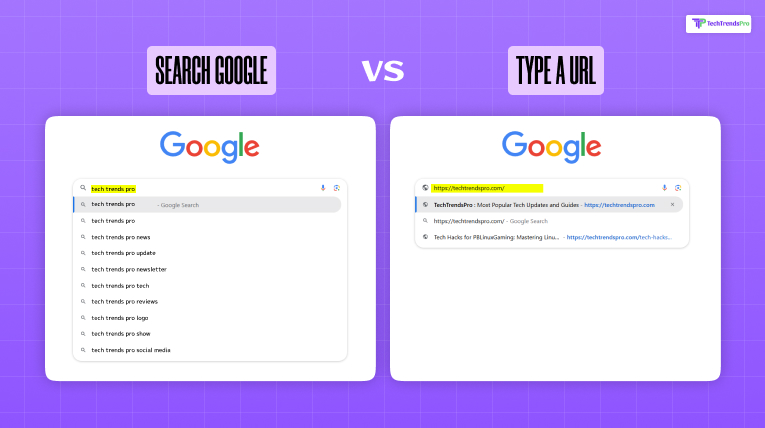 Search Google vs Type a URL